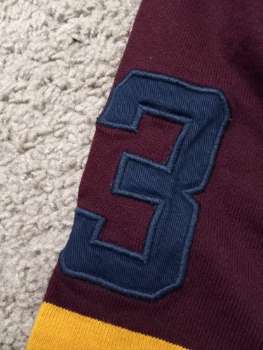 Vtg Polo Ralph Lauren Rugby Shirt Men's Sz M Blue Burgundy Crest Elbow Patch by Ralph Lauren, Size M, $80 - Photo 4