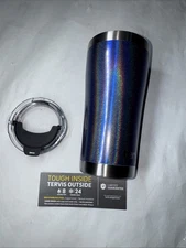 Tervis Stainless Steel Iridescent Blue Rainbow Multicolor 20 oz Tumbler Lid Rare