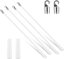 4 Pcs Blinds Wand Replacement with Hook and Handle White Fiberglass Long Vertica