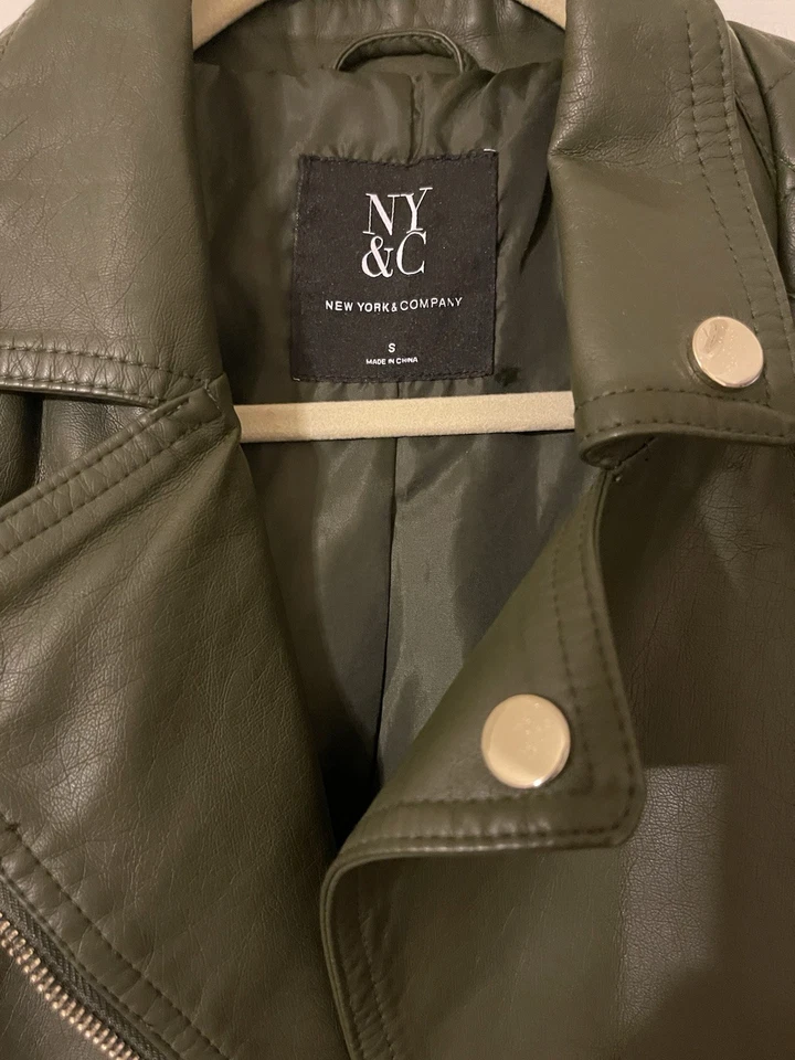 Chaqueta de motocicleta para mujer NYC verde oliva S Foto 2 de 4