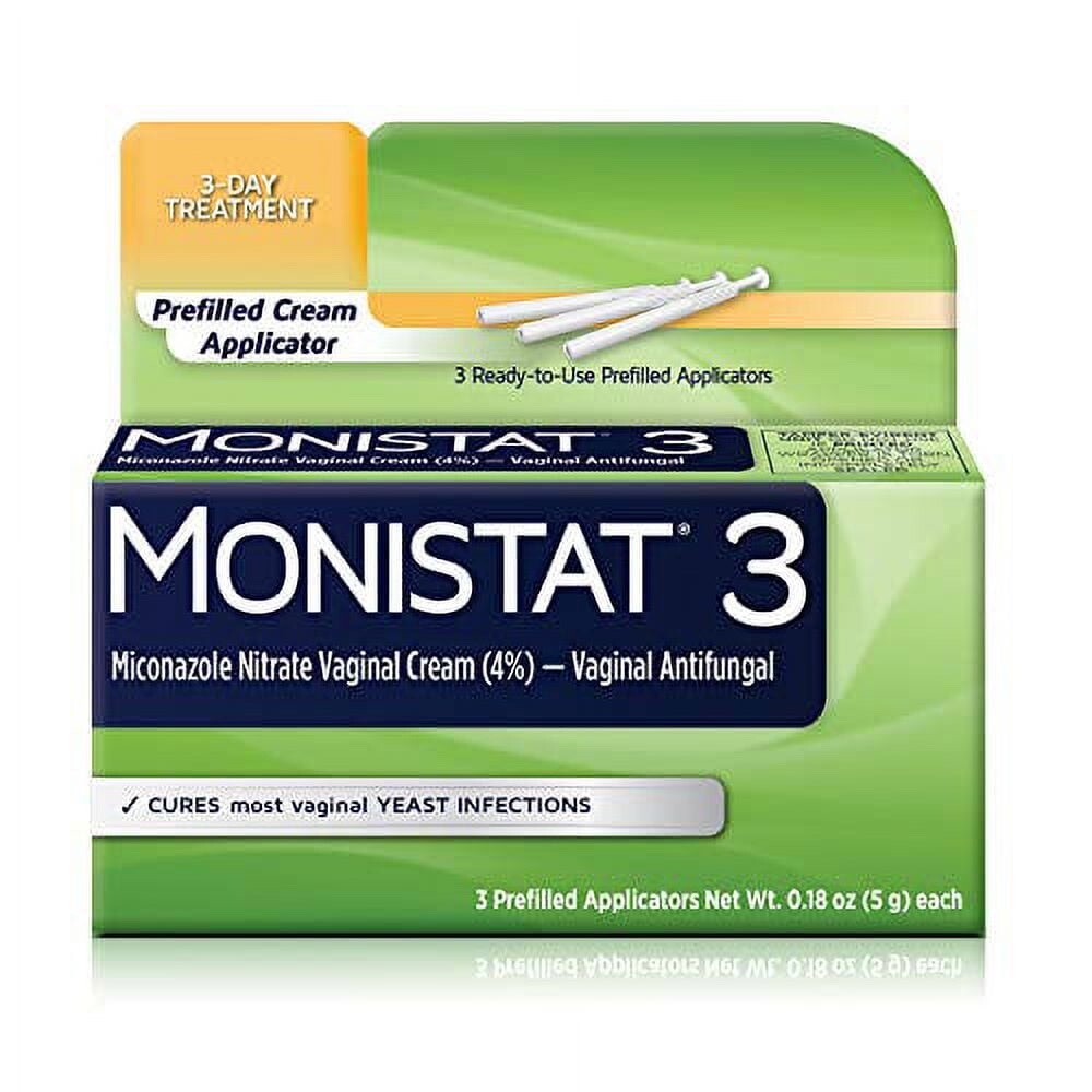 3 X Monistat 3 Day Yeast Infection Pre Filled Cream Applicators