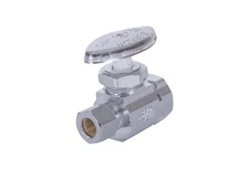 1/2 FIP x 3/8 in OD COMP Multi-Turn Water Supply Stop Valve Chrome Plated Brass