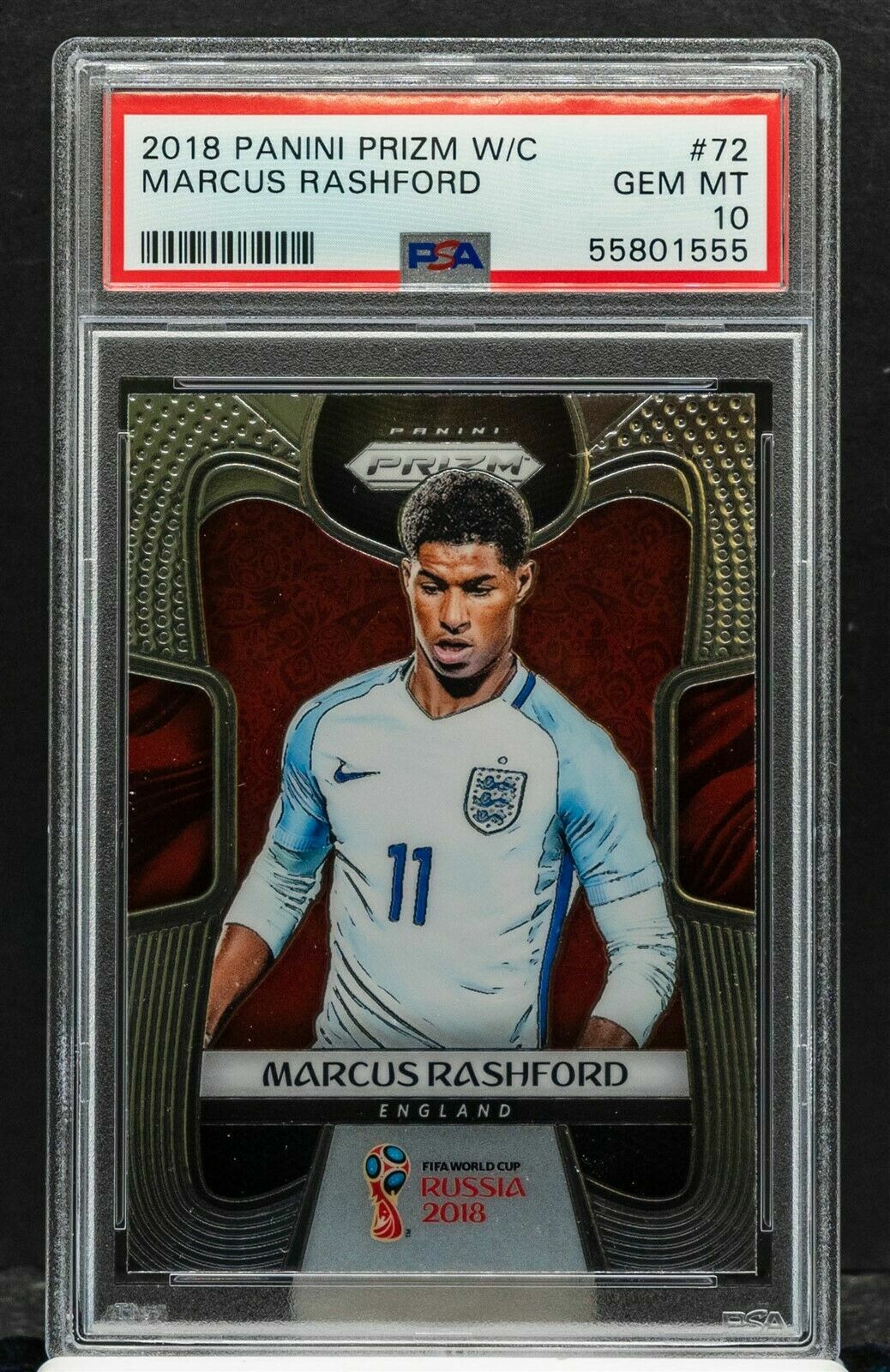 Marcus Rashford 2018 Panini Prizm World Cup # 72 PSA 10 GEM MINT England