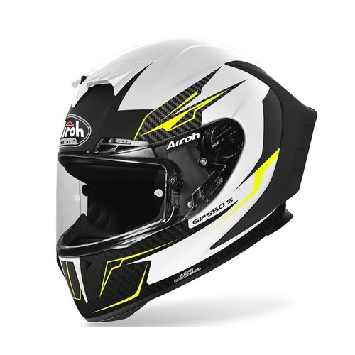 Airoh GP 550 S Casco Integrale Full Face Fibra HPC Racing Visiera Trasp + Scura - Foto 12 di 22