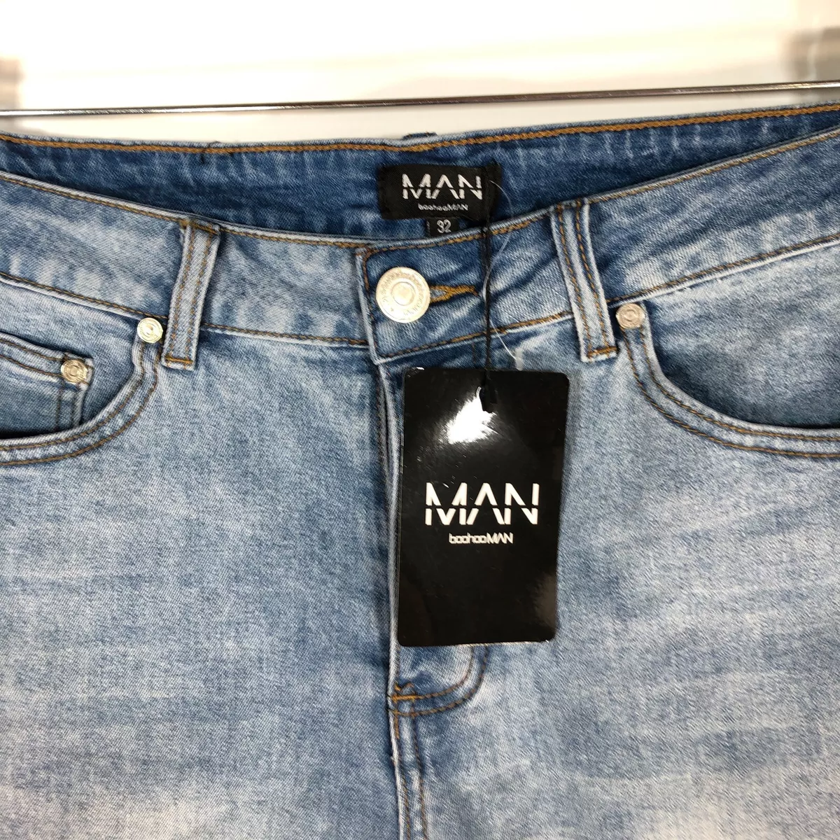 Boohooman denim deals shorts