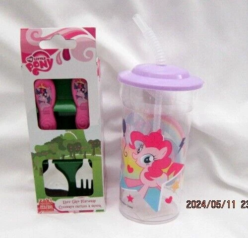 My Little Pony 2 Piece Flatware (Folk and Spoon)&14oz My Little Pony Tumbler Cup - Picture 1 of 5