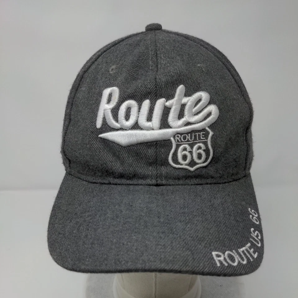 Шляпа с ремешком Route 66 серая один размер регулируемая вышитые вентилируемые отверстия 6 панелей - Изображение 2 из 4