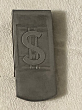 Vintage - Silver Tone - Dollar Sign Etched Money Clip