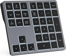 Backlit Bluetooth Numeric Keypad for Laptops and Computers, Number Pads 34 Keys