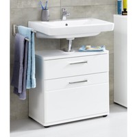 Trendteam Waschbeckenunterschrank Waschtisch Unterschrank Weiß Hochglanz 60X58Cm