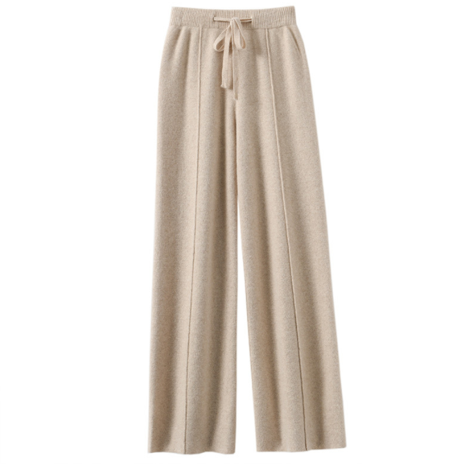 Super High Waist Wool Blend Warm Straight Loose Cashmere Thick Woolen Wide Pants main image 1
