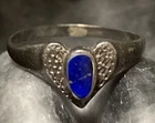 Vintage Sterling Silver Lapis Lazuli Heart Shaped Southwestern Ring Size 8