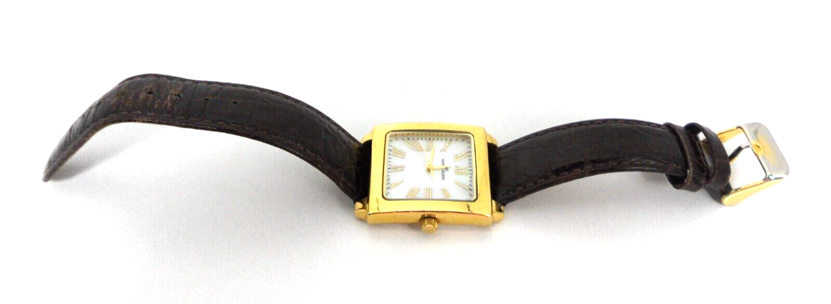 Anne Klein AK/2136 Womens Gold Tone Brown Leather Strap Roman Numeral Watch Anne Klein AK/2136 Women main image 2