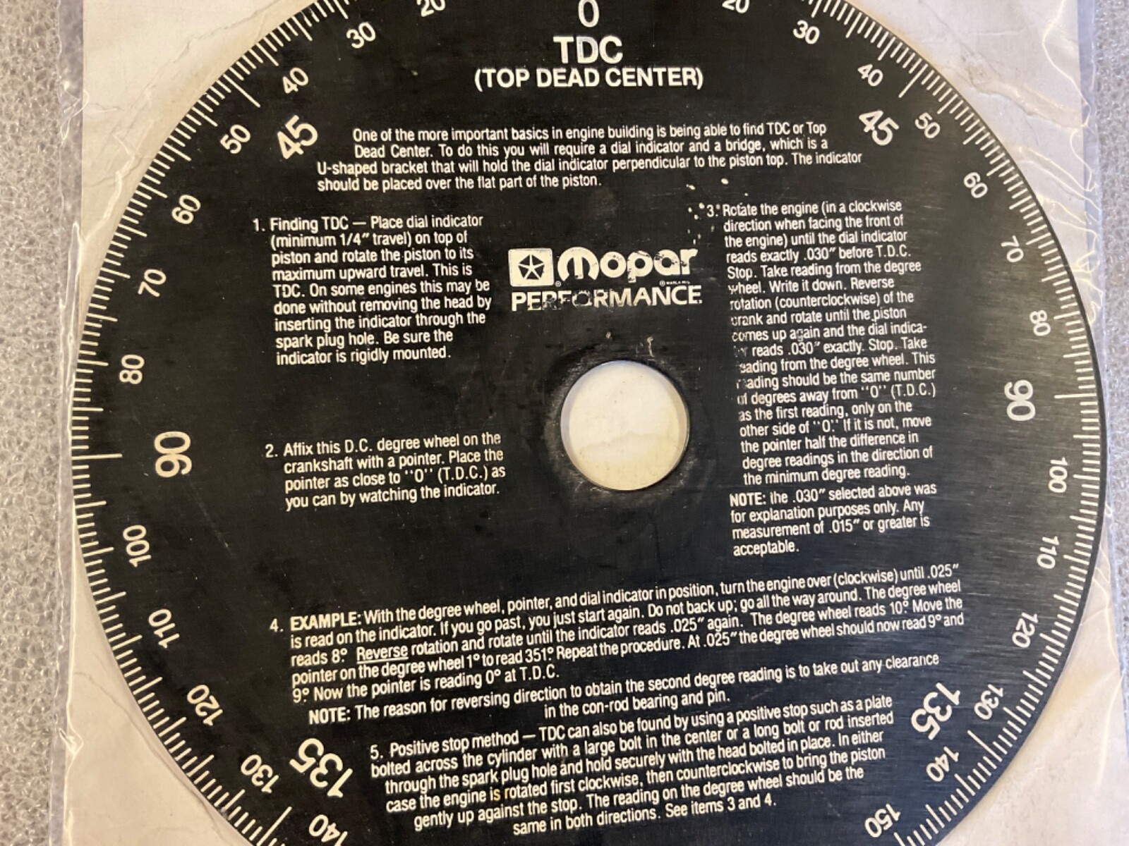 Vintage Rare Original 1994 MOPAR Engine Timing Disc Degree Wheel. 8