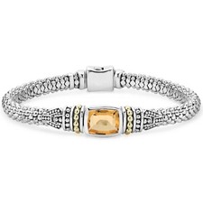LAGOS Rittenhouse Citrine Bracelet in Sterling Silver 6mm Size Large L