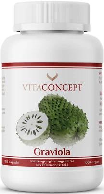 VITACONCEPT Graviola Extrakt I 2000 mg pro Kapsel I 180 vegane Kapseln I Made in Germany NEU
