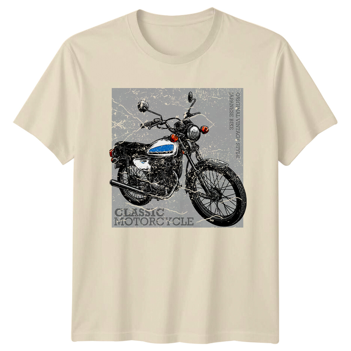 Classic Motorcycle Original Vintage Style Japanese Bike Mens Tee 