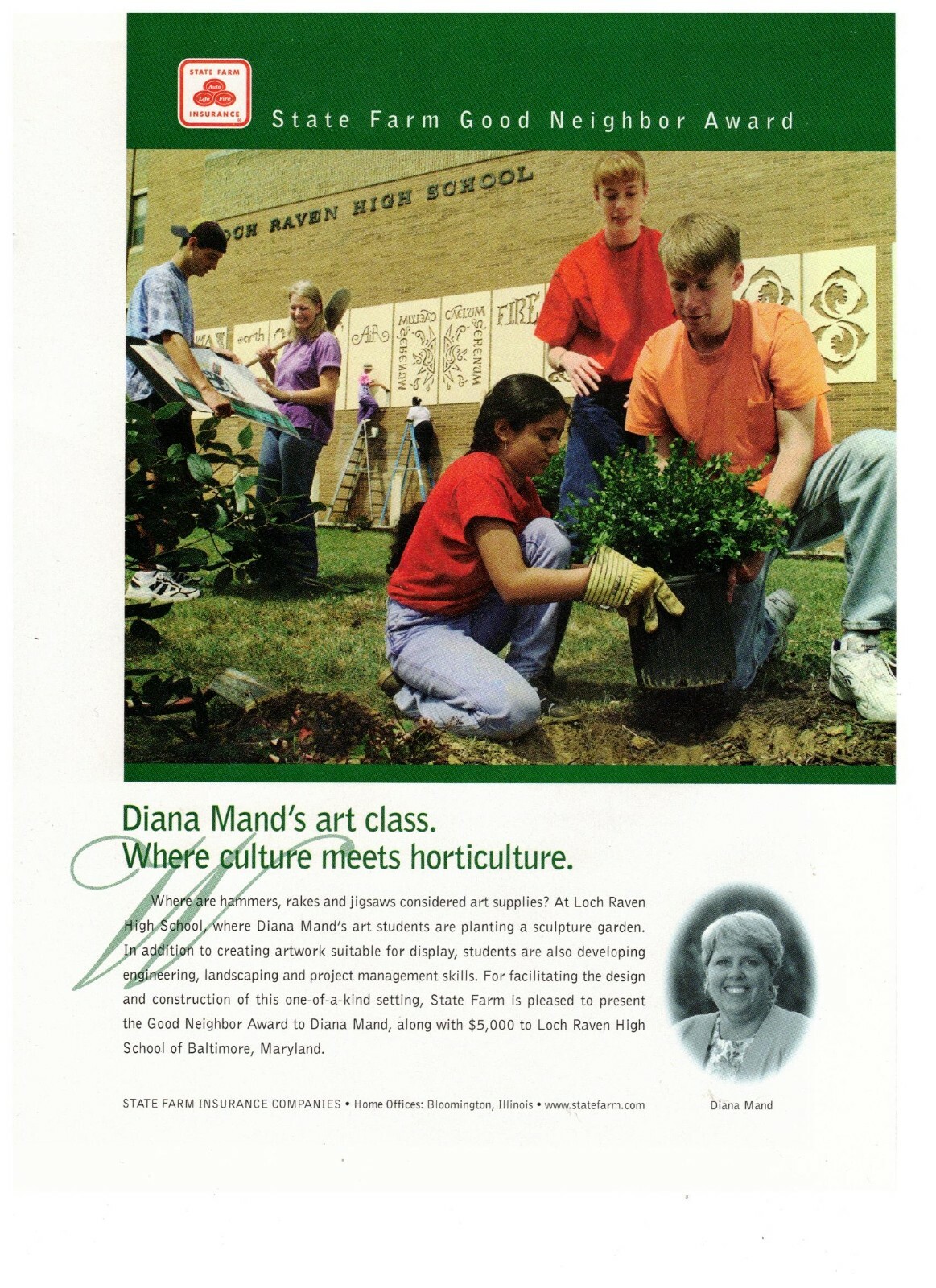 1997 State Farm Good Neighbor Award Diana Mand Vintage Print ...
