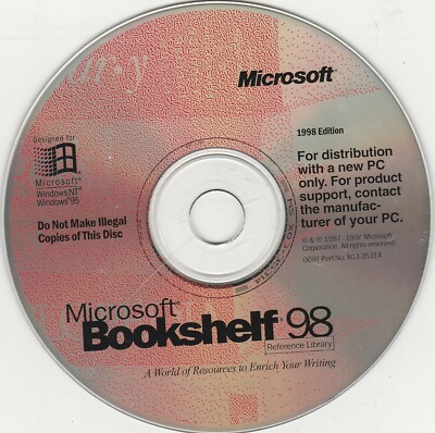 Microsoft Bookshelf 1998 Edition Reference Library CD-rom