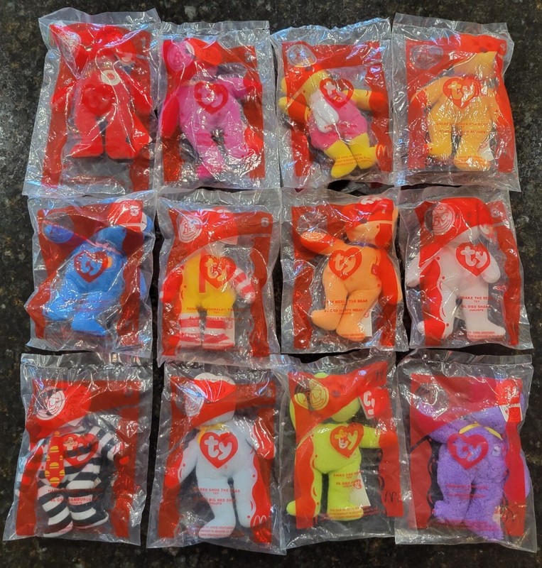 McDonald's Happy Meal 25th Anniversary Teenie Beanie Babies Complete Set