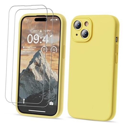 Compatible with iPhone 15 Case, Silicone Upgraded iPhone 15, 6.1 inch Yellow-image
