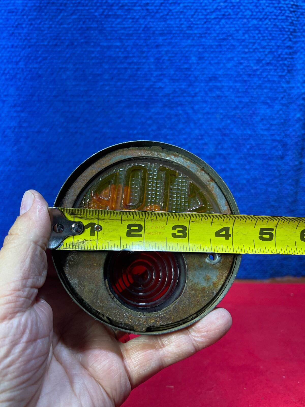 Vintage Original Automobile Tail Light Red Glass Lens AE-68 | eBay