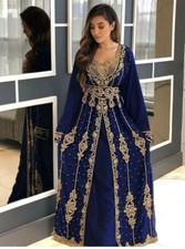 Farasha Georgette Fancy Moroccan SALE Long Abaya Dubai Hand Work Kaftan Gown