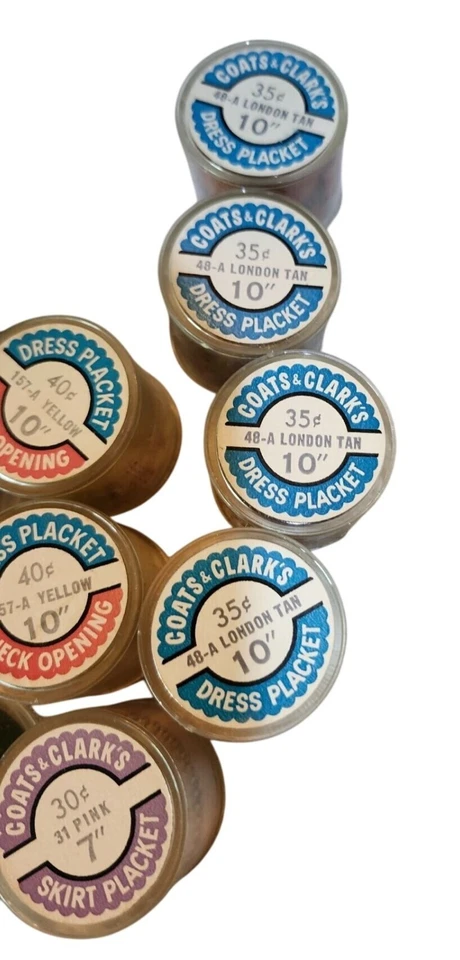 Vintage Coats & Clark Zippers Set Of 20 New Old Stock 7" & 10" Assorted Colors - Image 2 of 4