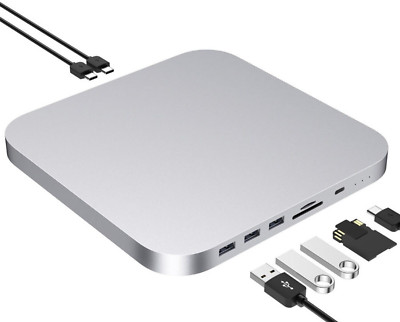 Mac mini docking station ( 8in1 TypeC hub ) Silver / M.2 + 2.5'' SATA connect