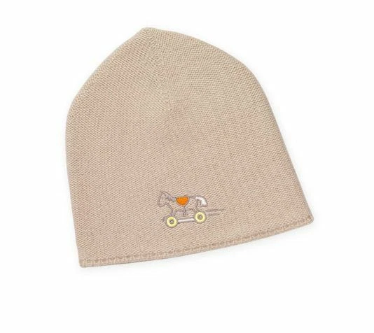 HERMES O Galop Baby Hat Jersey Knit Cashmere