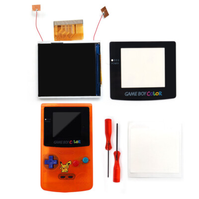 Drop In 2.45'' GBC IPS Backlight LCD Screen Kit NO SOLDER For Gameboy Color