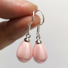 925 Sterling Silver Pearl Drop Water Stud Earrings Jewellery Women Girls Gift