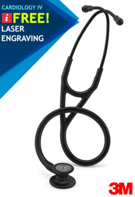 3M Littmann Cardiology IV All Black 6163 - FREE Laser Engraving | eBay