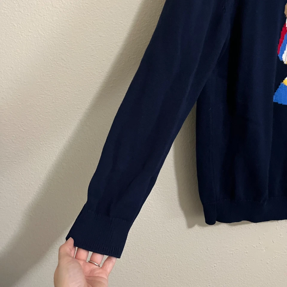 Suéter Pullover Tejido Azul Marino Cuello Redondo Bulldog Bufanda Para Hombre Club Room Talla XL Foto 3 de 4