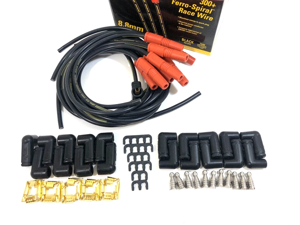 Cables de bujía universales 8,8 mm cables de encendido Chevy Ford Mopar HEI y puntos Foto 2 de 4