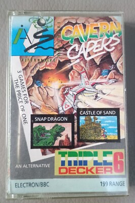 Vintage Cavern Capers Triple Decker 6 Acorn Electron BBC Videospiel Kassette