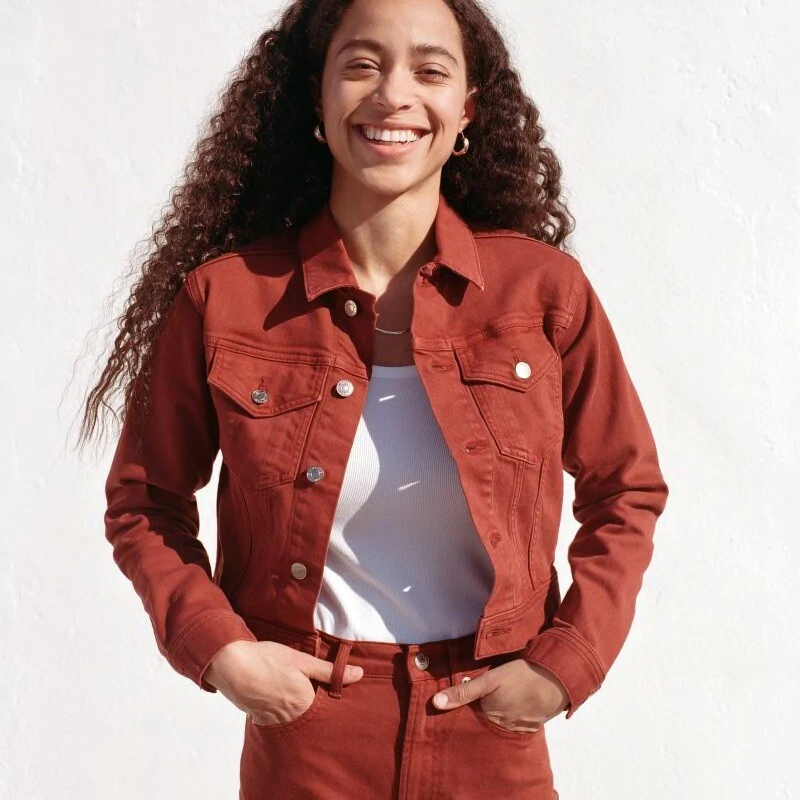 Everlane The Edition 01 Cropped Denim Jacket Rust eBay