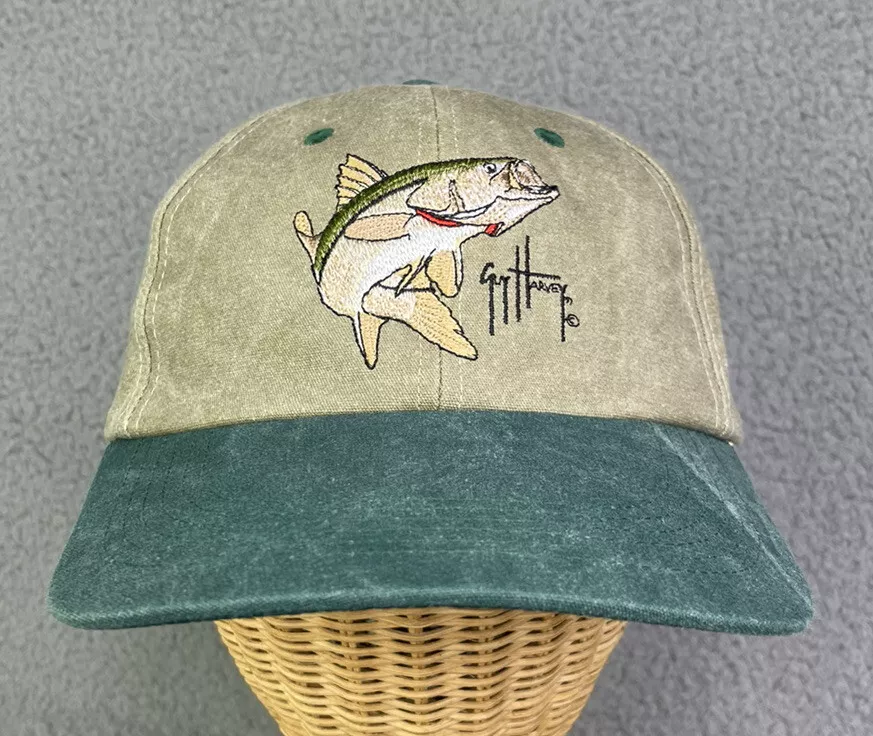 Vintage Guy Harvey Signature Long Bill Fishing Hat Adjustable Strapback