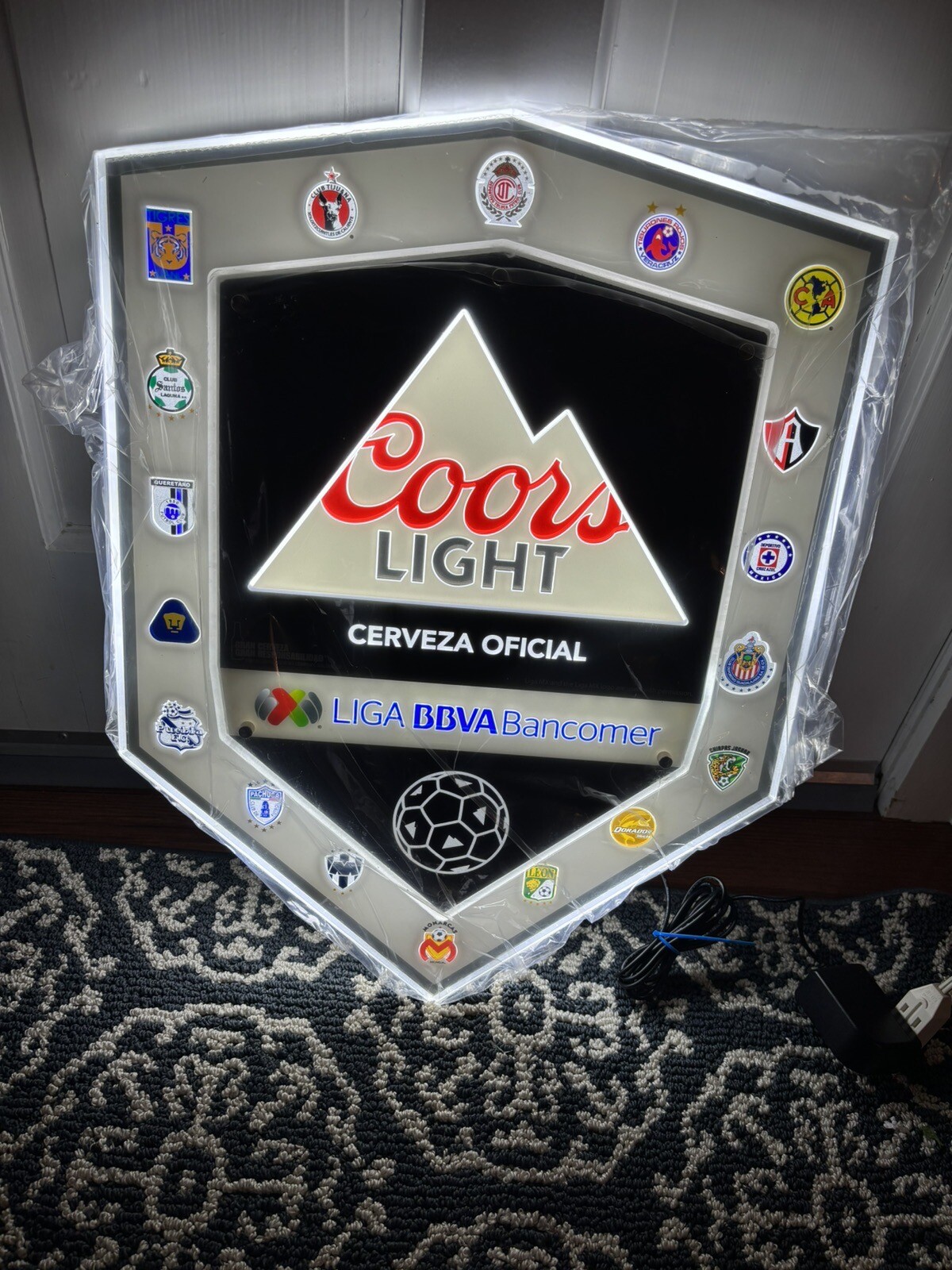 COORS LIGHT LED Sign CERVEZA OFICIAL LA LIGA BBVA FUTBOL World Cup NEW Rare Logo