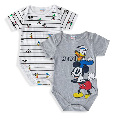 Disney Baby Body Halbarm Overall Mickey Mouse Set 2tlg Baumwolle 5375