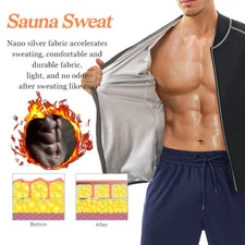 The Kewlioo Men Sauna Suit Heat Trapping Shirt Hot Sweat Body Shaper Heavy Duty