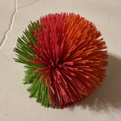 VINTAGE KOOSH BALL Rubber Squeeze Ball Tear-Resistant Orange Green Pink 3in