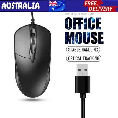 Wired Mouse For PC Laptop Computer Wheel-Black USB Optical Wired Mouse Scroll - image 1 of 4