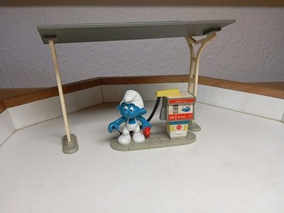 Schleich Schlümpfe Tankstelle mit Dach & Tankwart - 40080 - Geschlumpfe Schlumpf