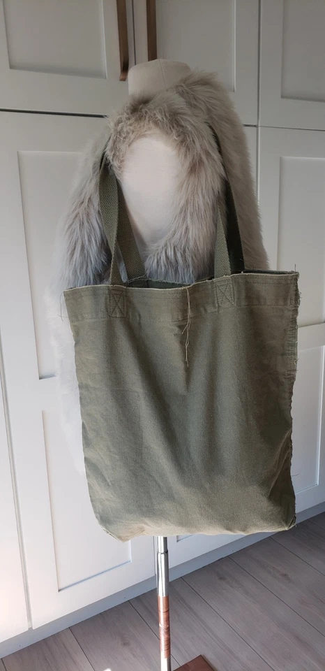 Винтажный Rolling Stones 2007 армия зеленый холст сумка с короткими ручками Y2K группы Merch школьная сумочка - Изображение 2 из 4