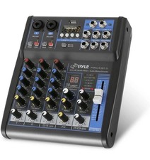 Pyle Professional Audio Mixer Sound Board Console System Interface 4 Channel...