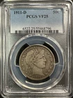 1911 D Barber Half Dollar - PCGS VF25 - Nice Mid-Grade, Low-Mintage Coin