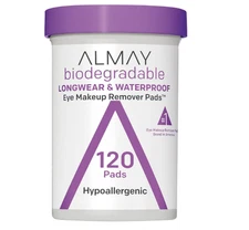 Almay Biodegradable Makeup Remover Pads, Longwear & 120 Count - Pack of 1