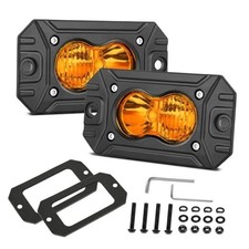 Flush Mount Pod Lights 2PCS 40W LED Driving Lights LED Pods Off Road Amber