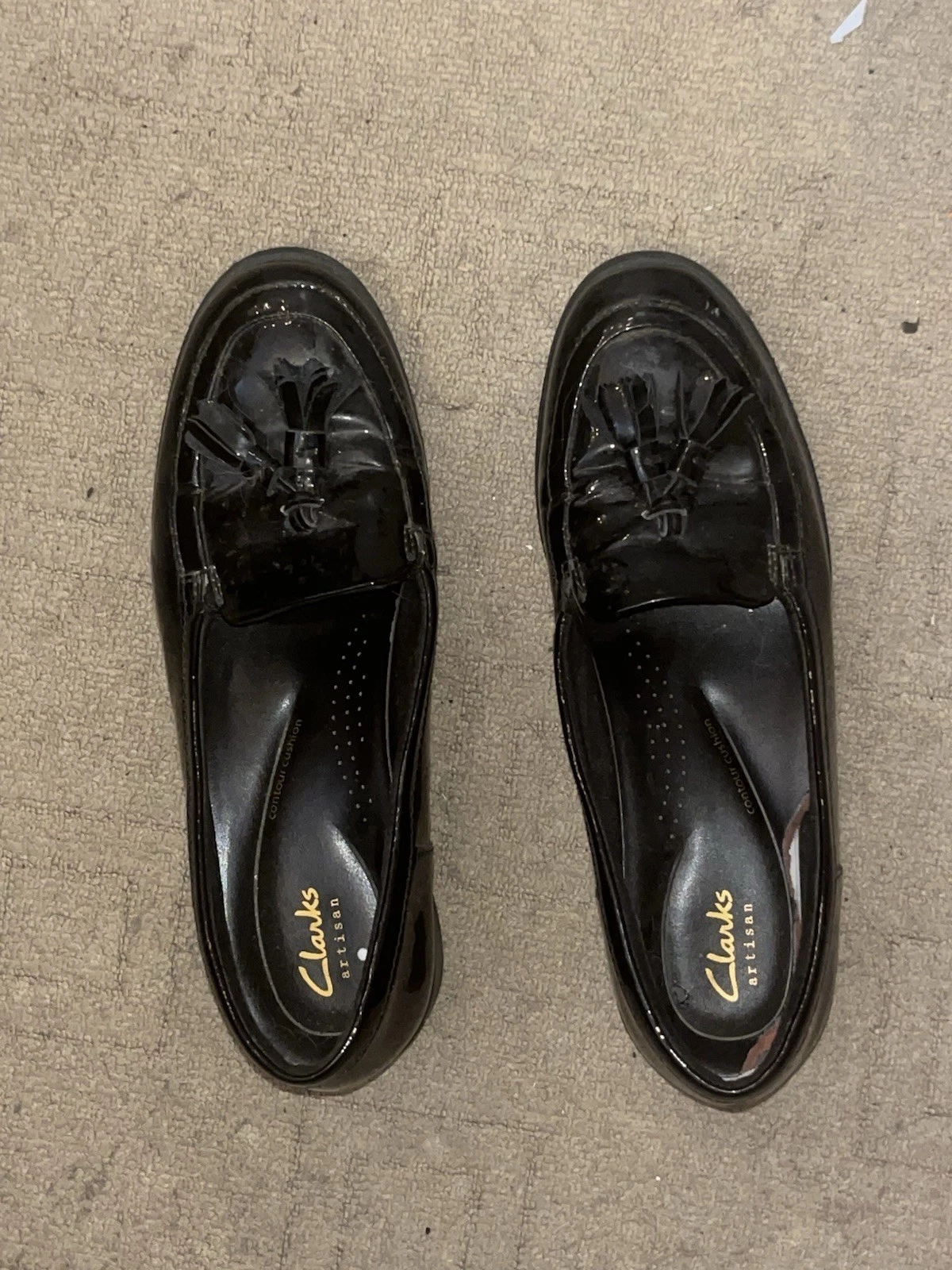 Mocassini donna Clarks Sharon Dolly slip on blu nero vestibilità ampia taglia UK 5